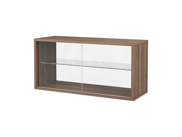 Pira Pira vitrinekast Walnoot-helder glas, 90x31 cm, glazen achterwand