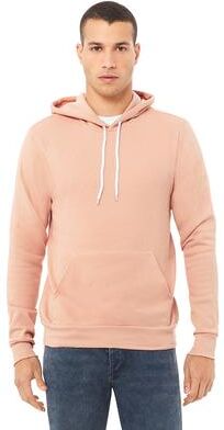 Bella + Canvas 3719 Sponge Fleece Hoodie in Peach size Small B3719, BC3719