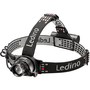 Ledino Stirnlampe Vahr LED, wiederaufladbar, 900 Lumen, mit Rotlicht, wasserfest