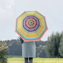 REMEMBER Taschen - Regenschirm "Levante" - geöffnet L 58cm, Ø 100 cm - Bunter Regenschirm