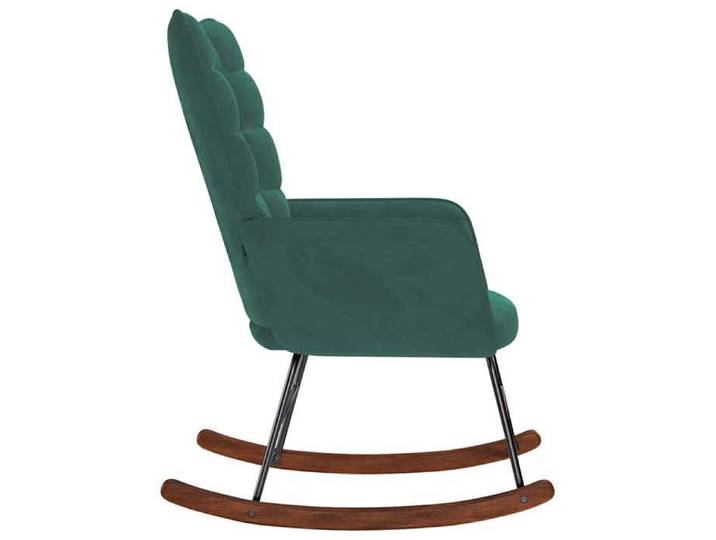 {January Sale}Fauteuil-Canapé 1 PLACE - Chaise à bascule simple Fauteuil pour séjour - Vert foncé Velours 8_4914645