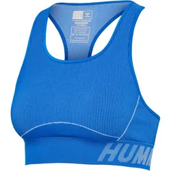 hummel hmlTE CHRISTEL Seamless Sport-Top Damen placid blue/lapis blue melange XS