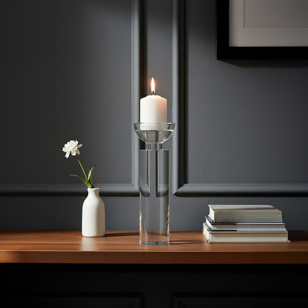 Mercer41 Glass Tabletop Tealight Holder Clear 29cm H x 10cm W x 10cm D