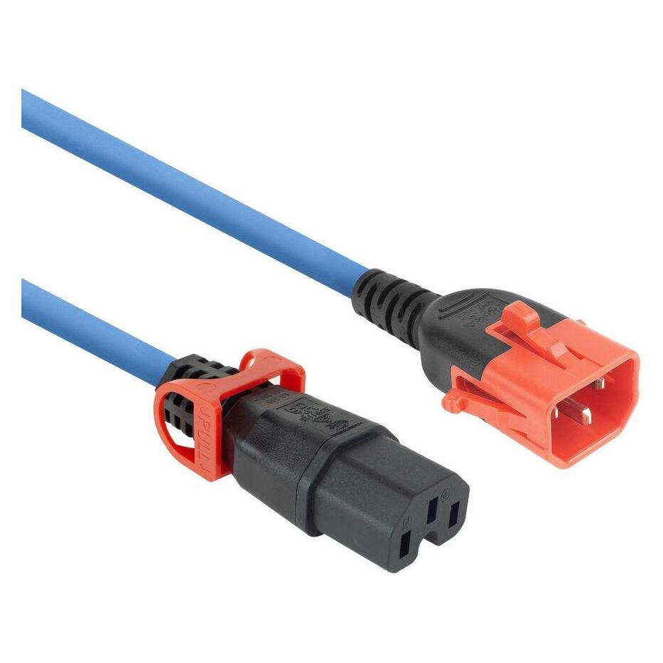 ACT Powercord C14 IEC Lock+ Dual Locking - C15 IEC Lock+ blue 2 m, PC3874 (PL0072)