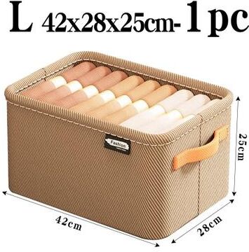 Uplift Treasures Thick Fabric Clothes Storage Organizer khaki L 1pc