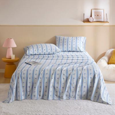 Intelligent Design Cozy Soft Cotton Flannel Printed Sheet Set