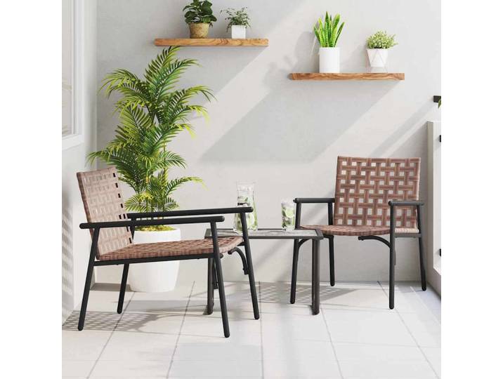 vidaXL Gartenstuhl 2 stk. Braun Poly-Rattan