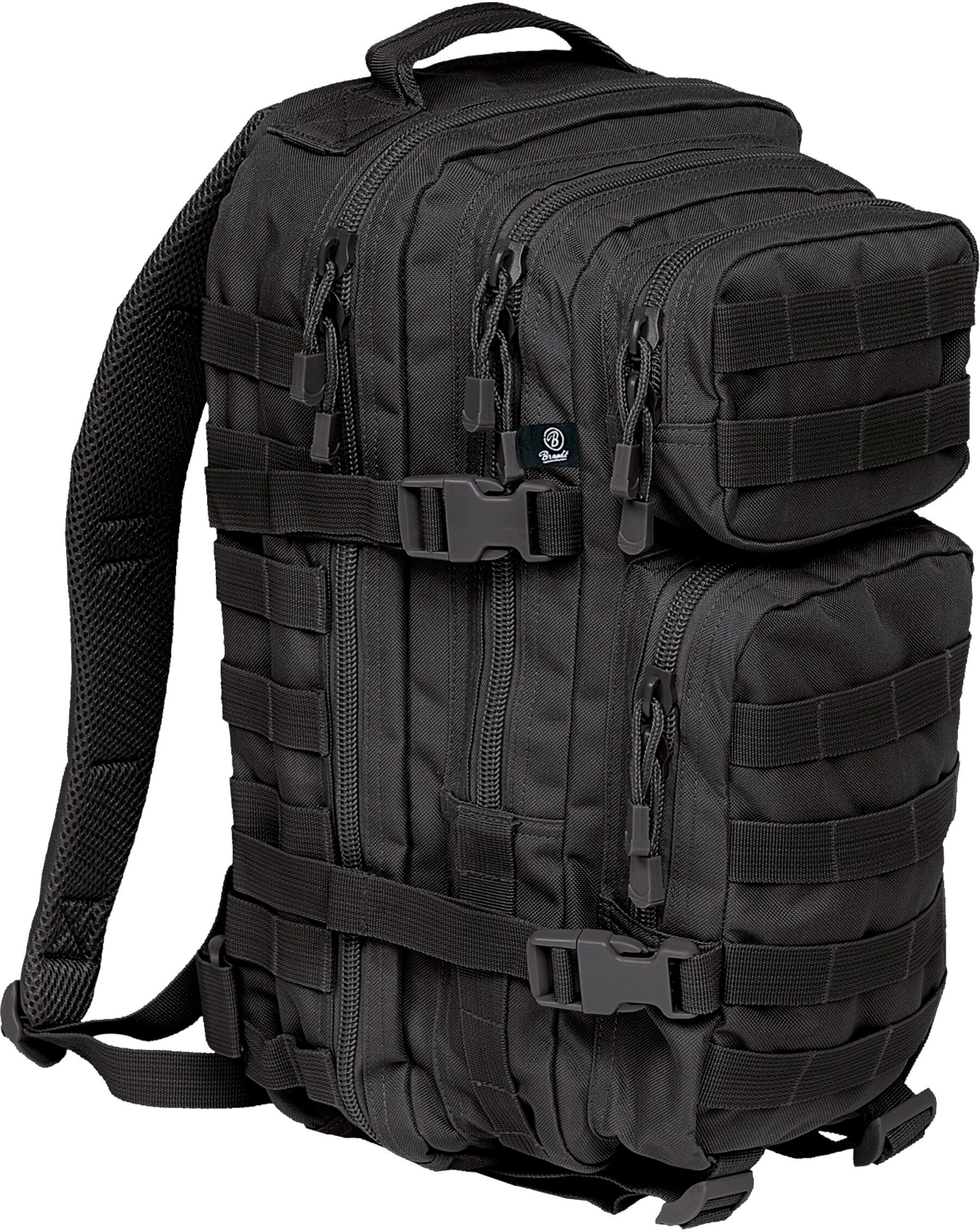 Rucksack BRANDIT "Brandit Herren Medium US Cooper Backpack", Gr. onesize, schwarz, Polyester, Rucksäcke Rucksack