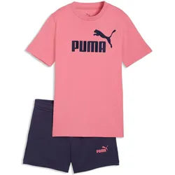 Puma, Unisex, Sportshirt, ESS No.1 Logo Tee and Shorts Set G (164), Pink, Rosa