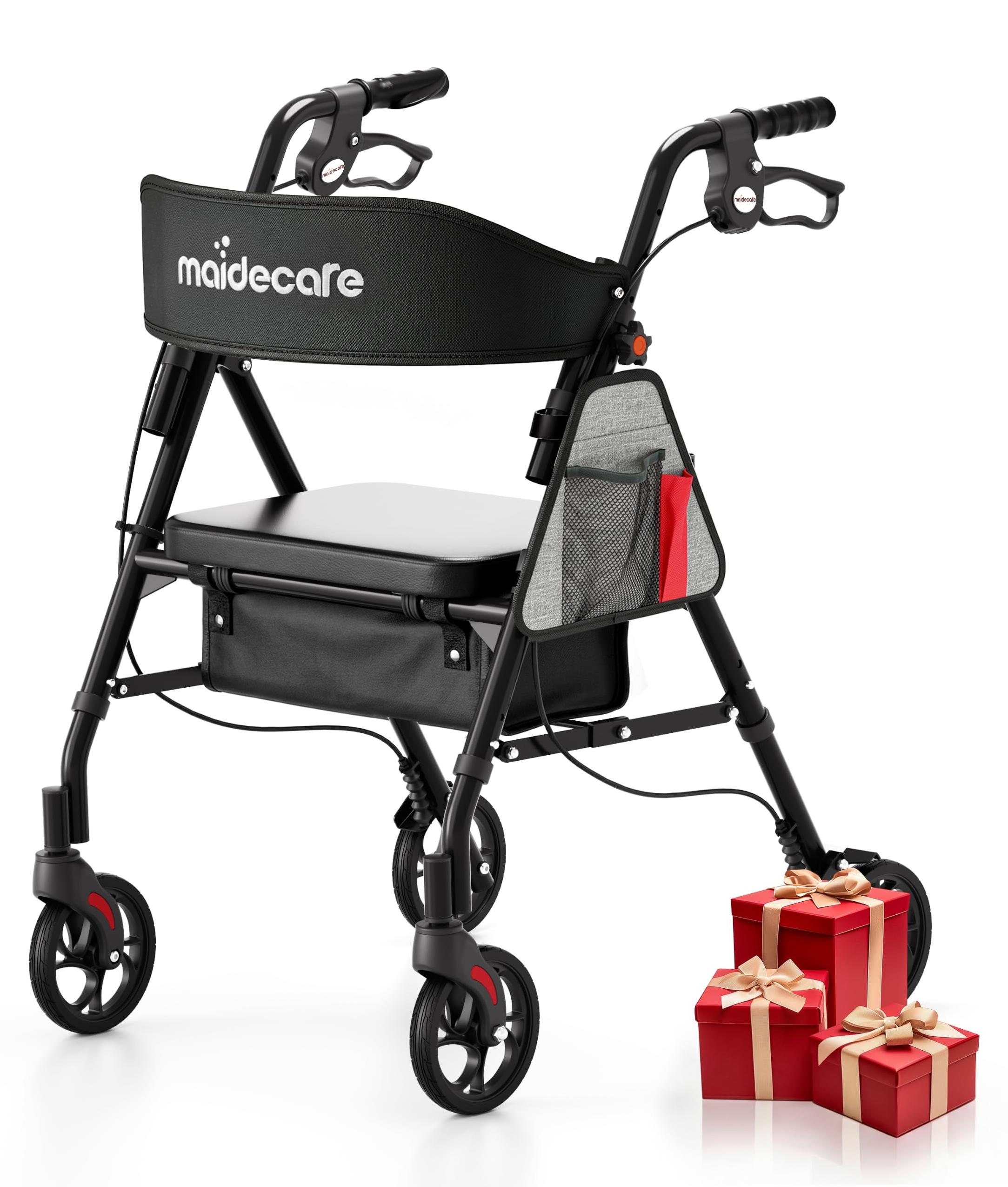 Rollator mit Sitzfläche und Rädern für Senioren
