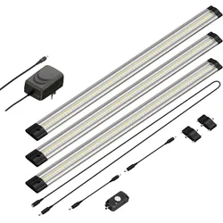 ledscom.de LED Unterbau-Leuchte Siris, Bewegungsmelder, flach, je 50cm, je 655lm, weiß, 3er Set