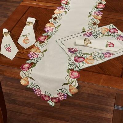 Touch of Class Fruitful Table Runner Oatmeal, 14 x 90, Oatmeal
