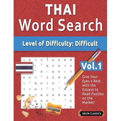 THAI WORD SEARCH - LEVEL OF DIFFICULTY, Taschenbuch von Delta Classics, Linguas Classics