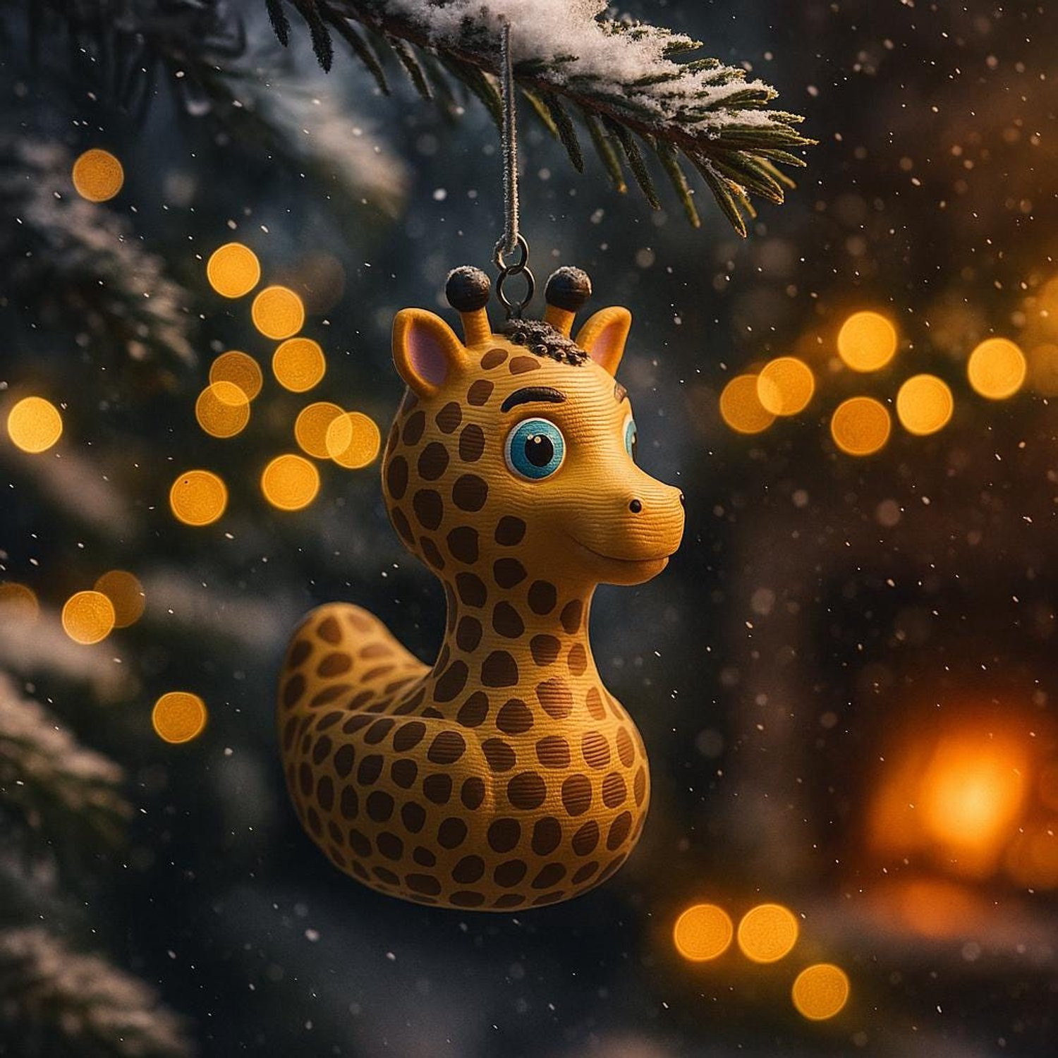 TheDuckSpecialist Kleine Giraffe Eend 3D-geprint Dieren Beeldje voor op je bureau