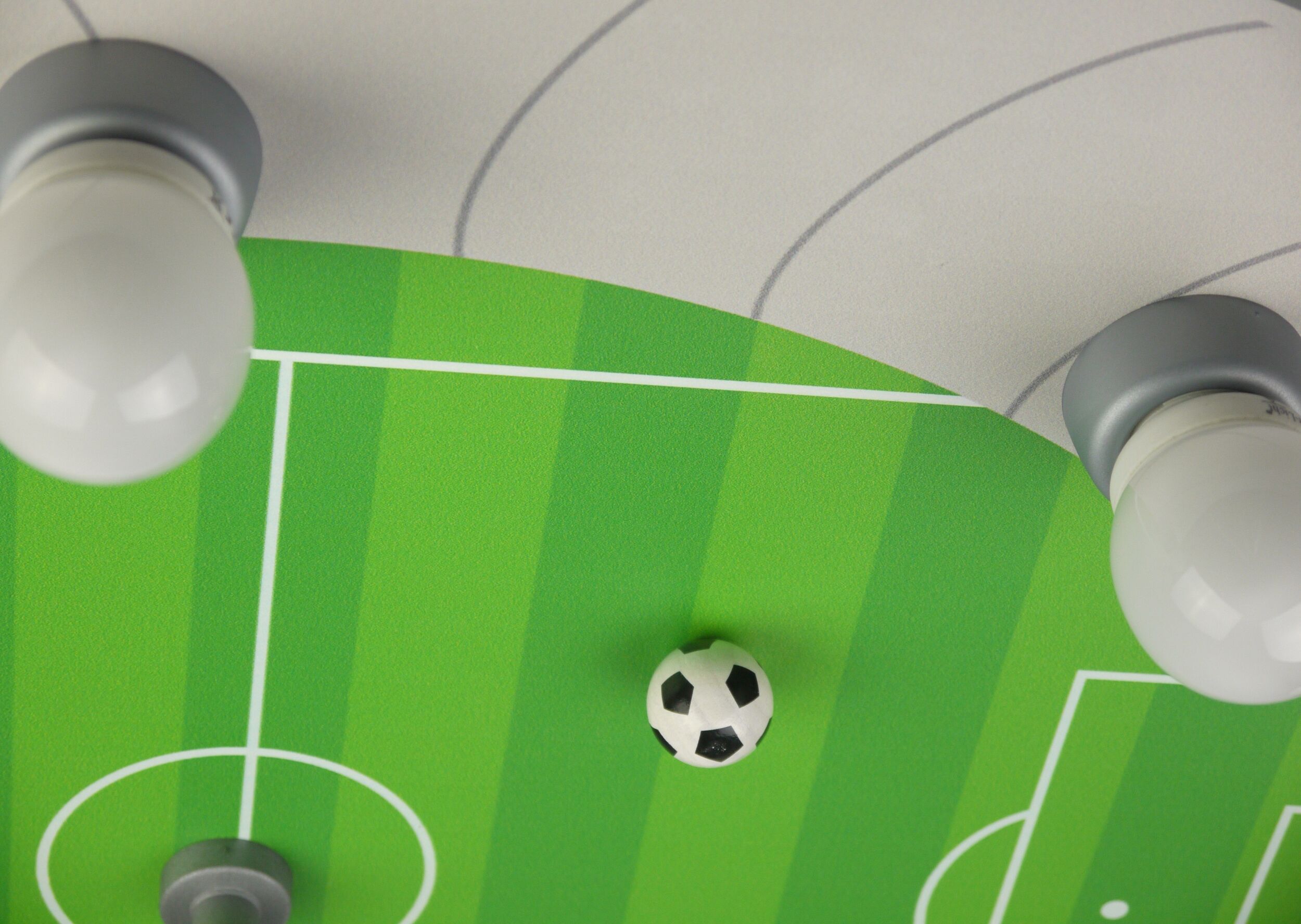 NIERMANN Deckenleuchte "Fußball-Stadion, Kinderlampe", bunt (grün, silberfarben), 5, H: 7cm, 1 Stk., Leuchten, Zugschalter mit Schlummerfunktion, Kinderzimmer, Deckenleuchte