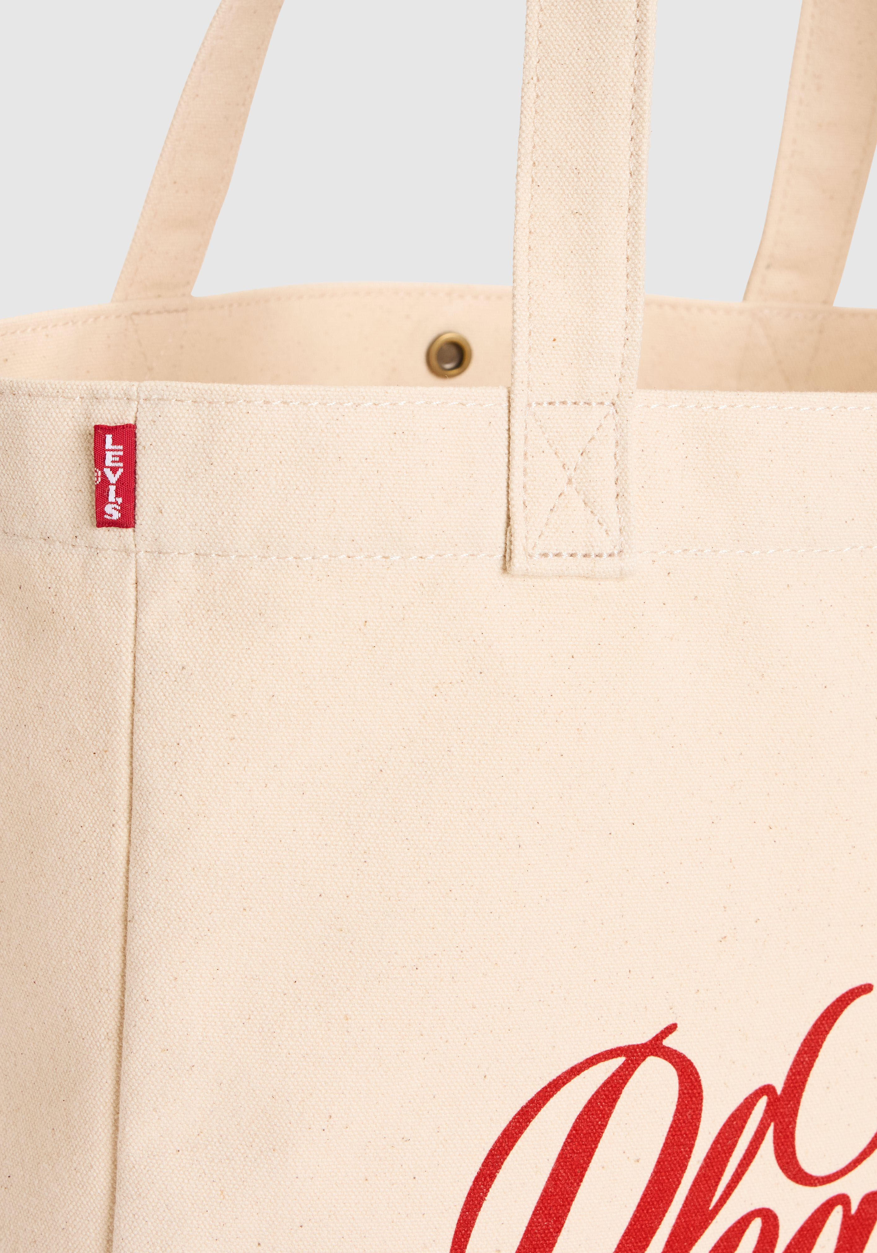 Shopper LEVI'S "EVERYDAY GRAPHIC TOTE", Damen, beige (simple pleasures donut rot), Canvas, Baumwolle, bedruckt, Taschen Shopper, Beuteltasche - ideal für Einkäufe, Shopping & Alltag