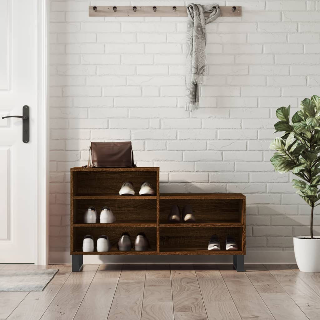 vidaXL 10 Pair Shoe Storage Cabinet Brown Oak 10