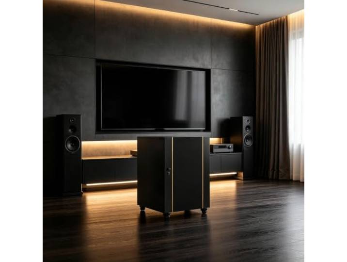 Stereo-Schrank, Audio-Rack mit Verstellbaren Regalen und Kabelorganizer Audio-Rack, Moderner Stereo-Schrank, Heim-Mediaständer, Verstellbare Regale