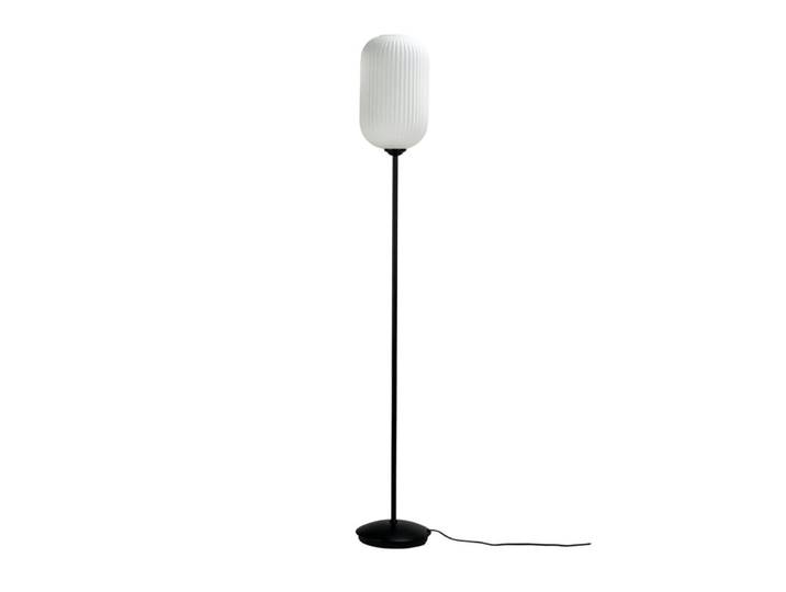 Lampadaire en verre et métal noir mat