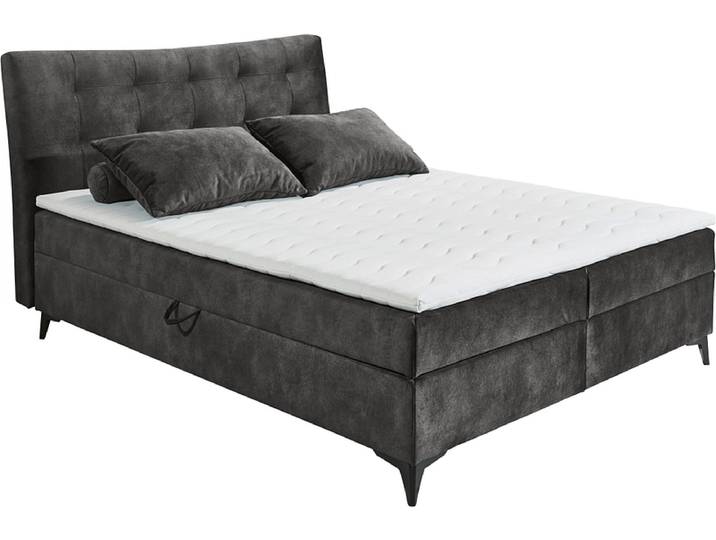 Boxspringbett MELROSE kaffeefarben 160x200cm weich