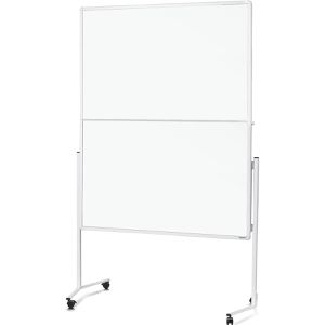 Magnetoplan Moderationstafel 2111300, mit Rollen, klappbar, kartonkaschiert, pinnbar, beidseitig nutzbar, weiß, 120x150cm