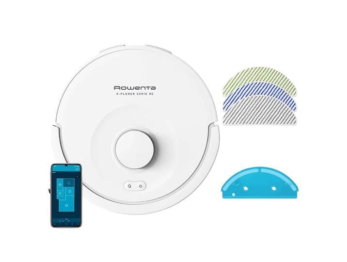 Robot Aspirador Y Fregador Rowenta X-plorer Rr8777wh Con Navegación Inteligente\, 4000 Pa\, Wi-fi Y Función Antialérgica