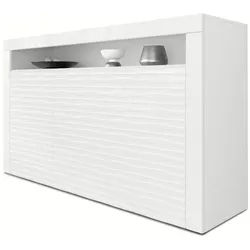 SIDEBOARD Valencia Fronten in Weiß Hochglanz Harmony mit 3D Struktur
