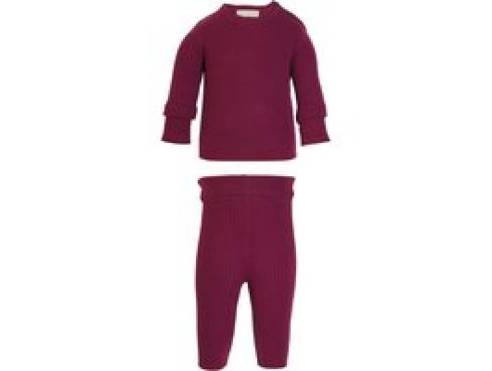 LUPILU® Ensemble en maille en laine mérinos Premium bébé (rouge, 0-2 mois)