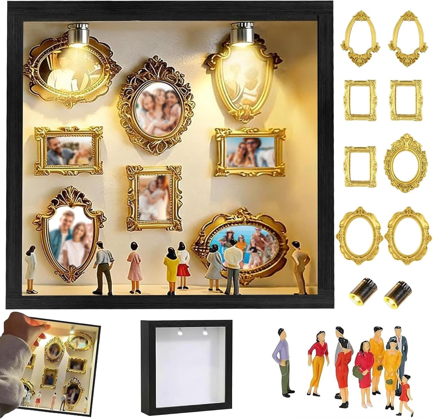 Diy Mini Museum Silhouette Box - Vintage Mini Fotolijstjes met Ledlichting