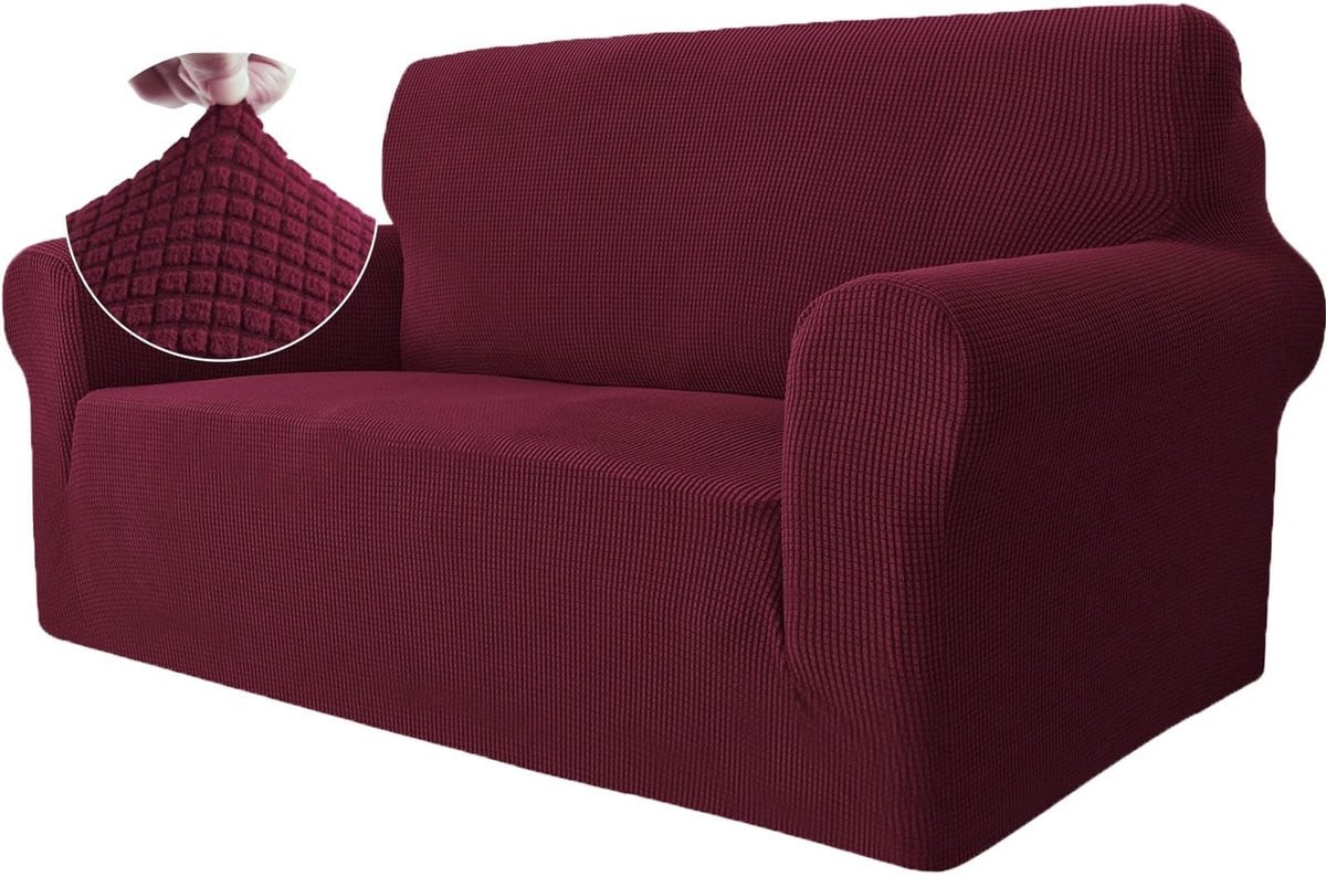 Dailygoods Stretch Bankhoes 2 Zits - Krasbestendige Meubelhoes - Bordeaux