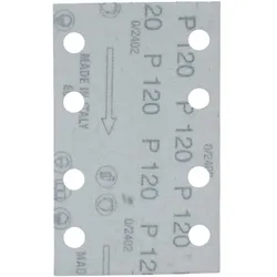 Makita Schleifpapier 80x130mm, Körnung A120,Klett, 8 Loch, 10 Stück - E-23531
