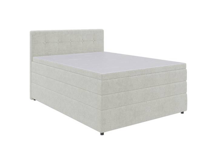 Boxxx Boxspringbett, Creme, Kunststoff, H3, Höhe ca. 18 cm, 140x200 cm, gepolstertes Kopfteil, Topper durchgehend, in verschiedenen Größen erhältlich, Schlafzimmer, Betten, Boxspringbetten