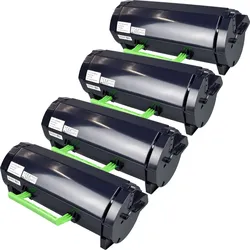 4 Kompatible Toner ersetzt Lexmark 24B6186 Multipack schwarz