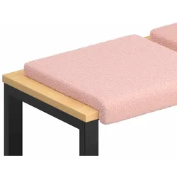 vidaXL Bankkissen 2 Stk. Sherpa-Stoff Rosa Tiefe 35 cm