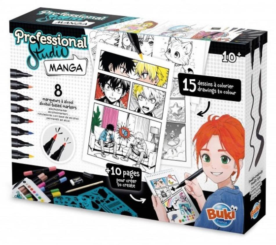 Buki France Manga Studio tekenblok met set alcoholmarkers