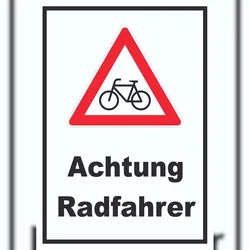 HB-Druck Achtung Radfahrer Fahrräder Schild A3 (297x420mm)