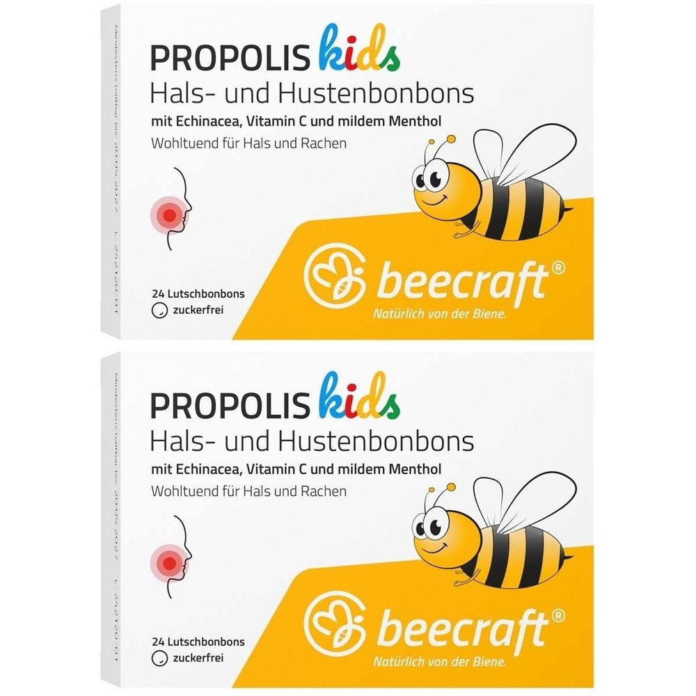 Beecraft Kids Propolis Hals- und Hustenbonbons 2x 2x24 St Bonbons