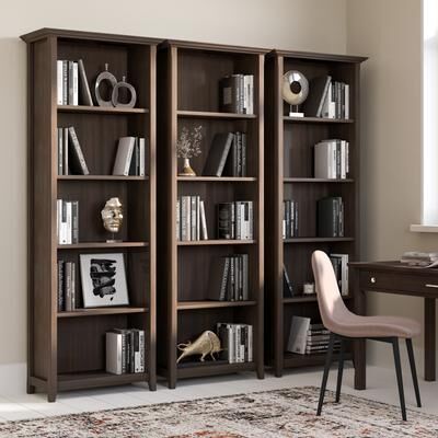 "WYNDENHALL Normandy SOLID WOOD 72 x 26 inch Transitional 5 Shelf Bookcase - 14"" D x 26"" W x 72"" H"