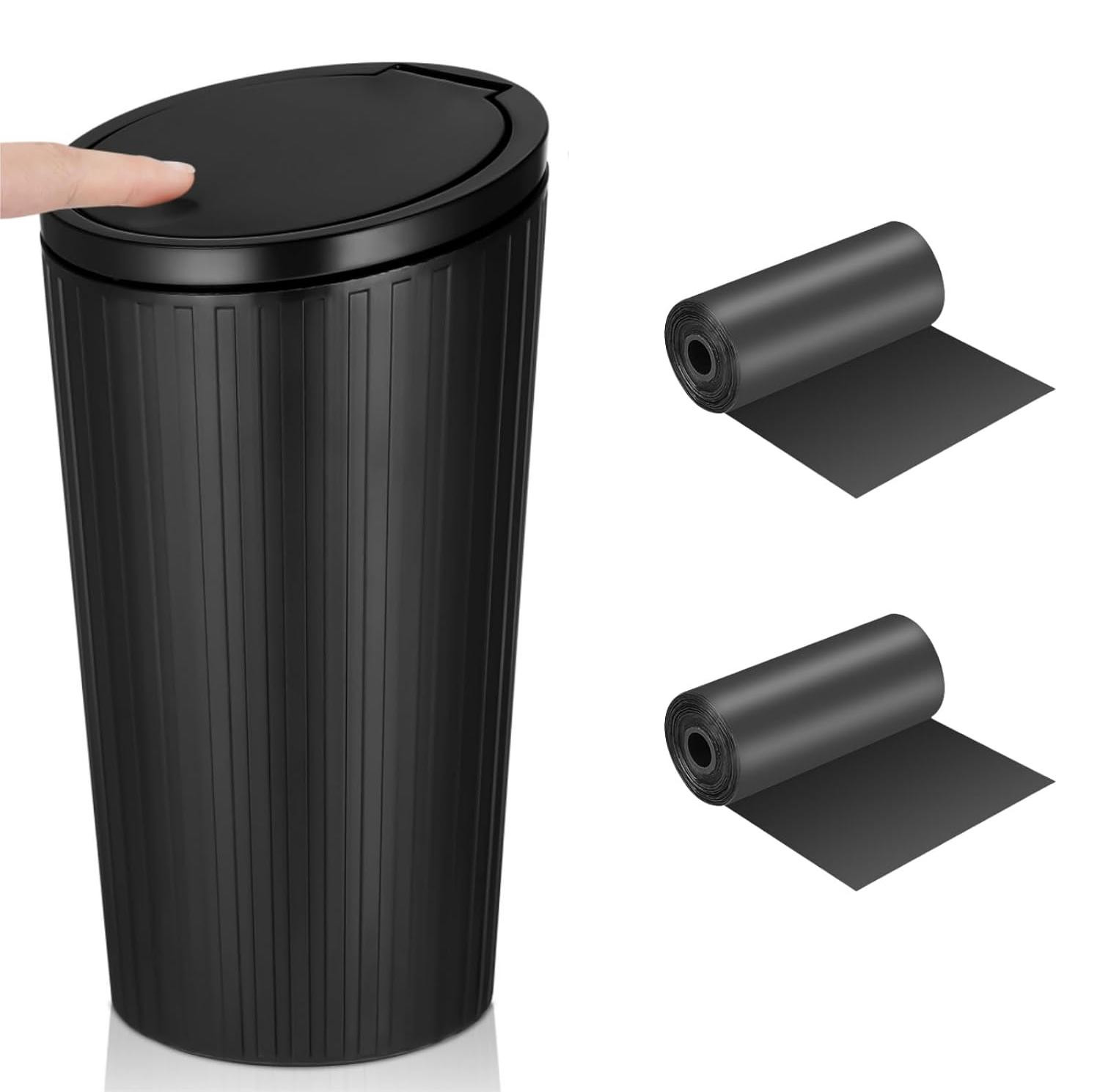 Compacte Mini Auto Afvalbak met Deksel, 16,2 x 8,5 x 6,5 cm
