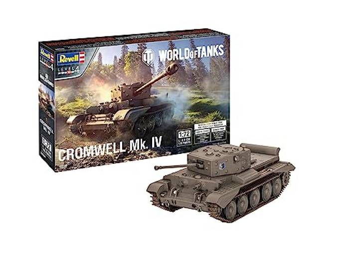 Revell Modelbouwset British Tank Cromwell, officieel World of Tanks gelicentieerd product, bonuscode voor World of Tanks, gedetailleerde replica, voor tankliefhebbers, schaal 1:72