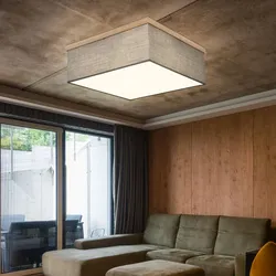 Deckenleuchte Deckenlampe Holzlampe Textil Schlafzimmerlampe anthrazit 3 flammig