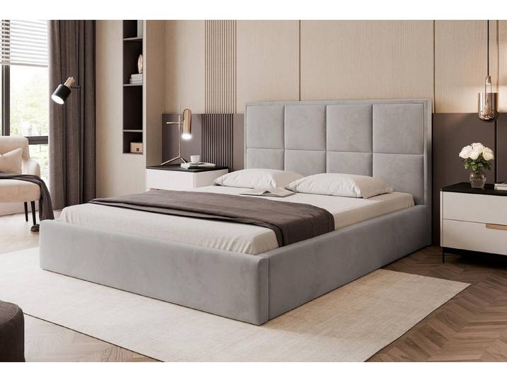 Compleo Polsterbett in Samt Bezug, Klassisch und Elegant Design, Designer Polterbett