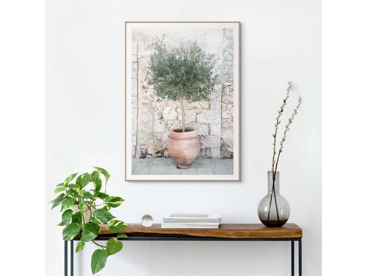 Bild mit Rahmen REINDERS Olive Tree , grün (farbe bild(er): grün), B:50cm H:70cm T:2,2cm, Holzwerkstoff, Bilder, Bild mit Rahmen