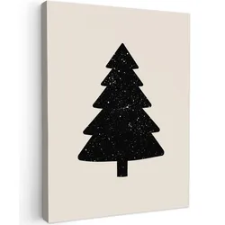 LEINWANDBILD Weihnachtsbaum - Schwarz - Urlaub - Beige Room Decor 30x40 cm