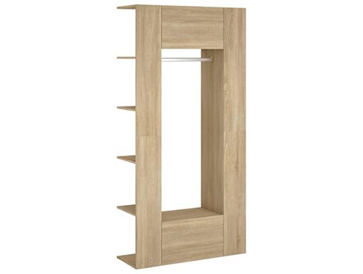 Flurmöbel 2 Stück Eiche Sonoma Holz mehrschichtig mit Ablagen Platzsparend, Kleiderbügel, Fächer, Wandbefestigung, glatte Oberfläche, feuchtigkeitsbeständig, einfache Montage