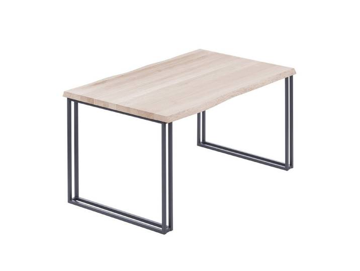 LAMO Manufaktur Baumkantentisch Frame Esstisch Massivholz inkl. Metallgestell (1 Tisch), Baumkante massiv