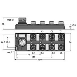 Turck Aktuator-/Sensor-Verteiler TB-8M12-4-CS12T