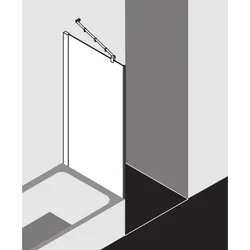 Kermi Pasa XP Seitenwand verkürzt neben Badewanne PXTVD08017VYK 80x175cm, silber glanz, ESG SR OpacoClean