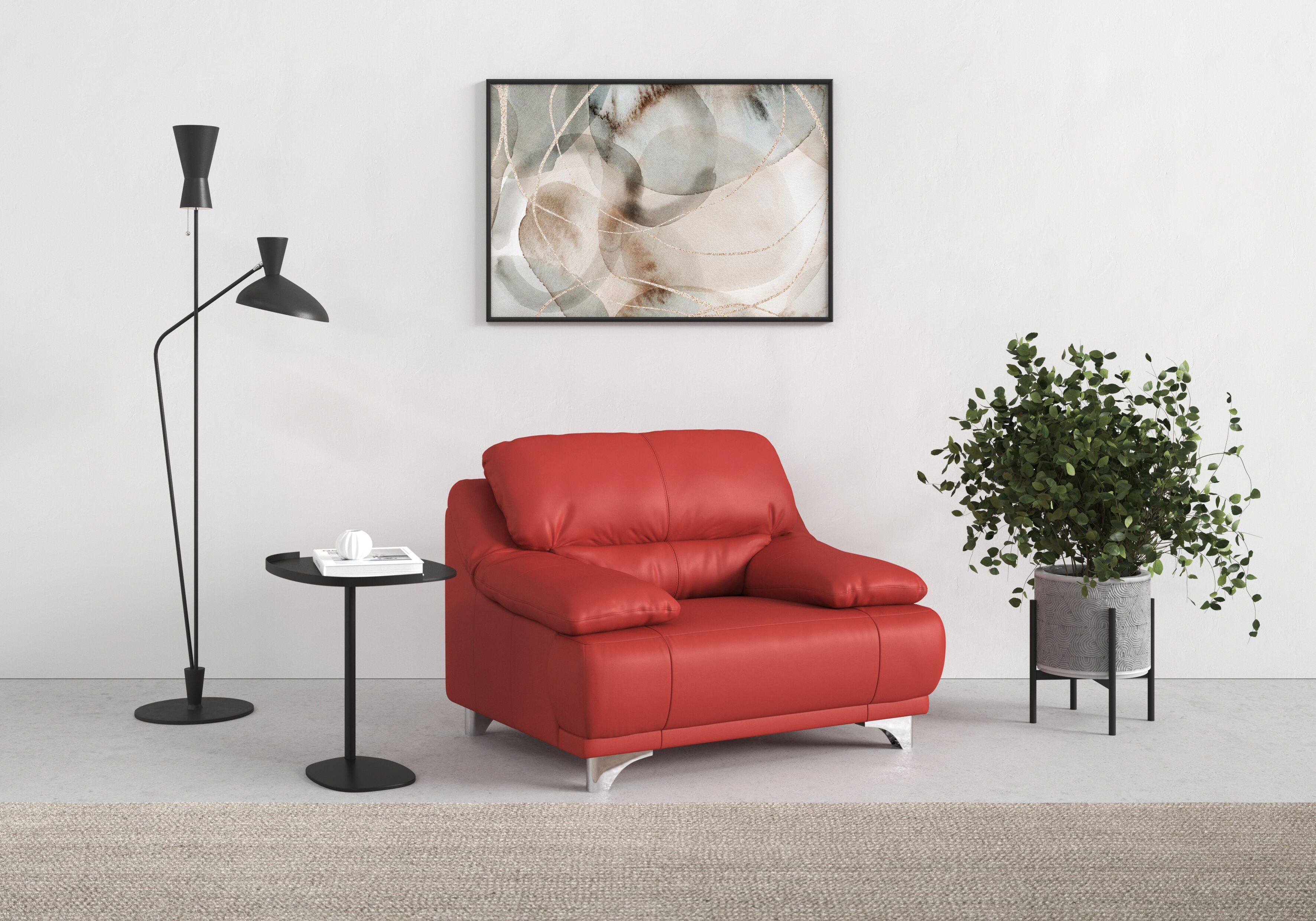 Sessel COTTA "Maranello", rot, B:118cm H:86cm T:93cm, Sessel, Sessel