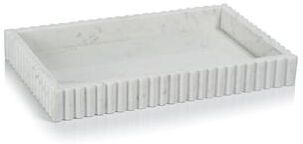 Zodax Calabria Scalloped Vanity Marble Tray - White